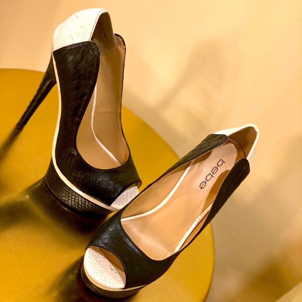 Bebe open toe heels